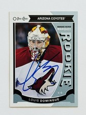 Louis Domingue Coyotes Autographed 2015-16 OPC Marquee Rookie NHL Card #501 COA