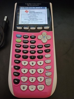 Texas Instruments TI-84 Plus C Silver Edition Graphing Calculator - Pink Charger