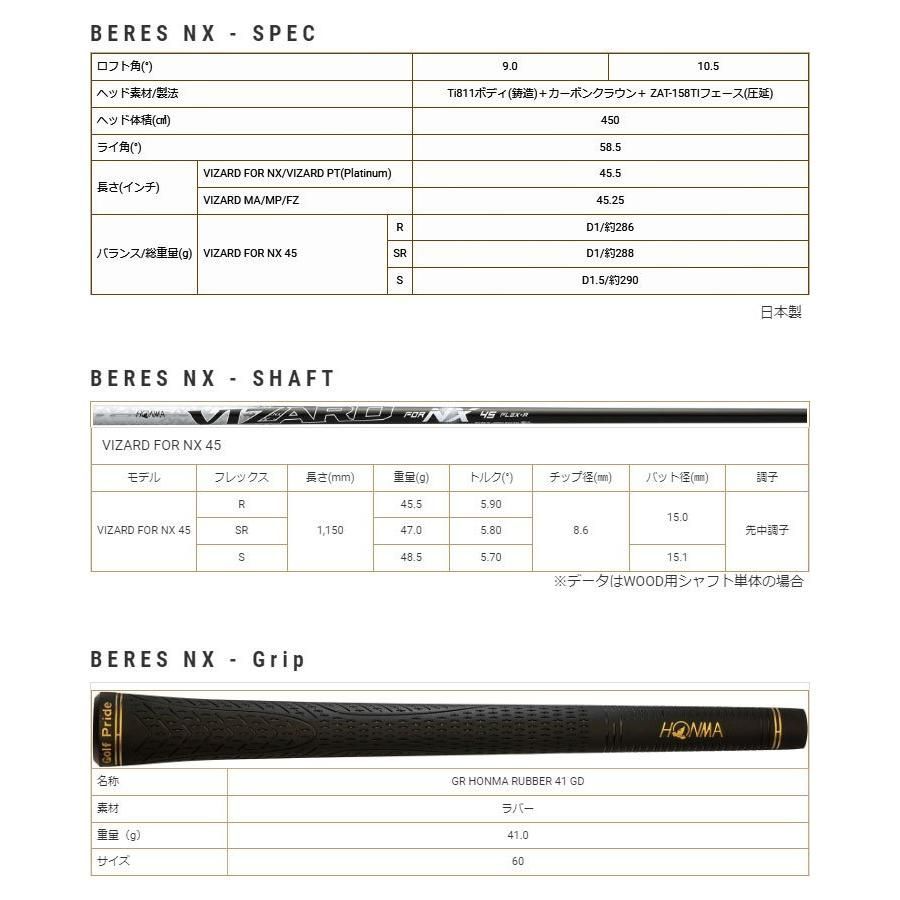 Hybride Honma BERES NX 5H 25° - Graphite Regular Droitier Neuf