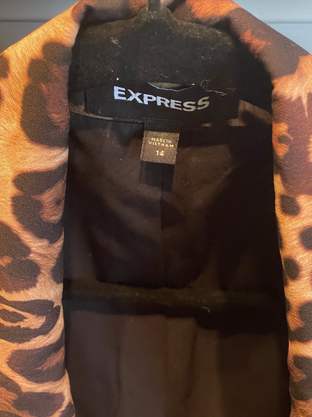 Express Women’s Blazer One Button Jacket Animal P… - image 8