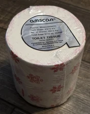 Vtg Amscan Christmas Snowflake  2-Ply Bathroom Toilet Tissue 450 Sheets Per Roll