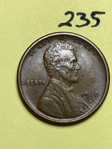 1916-S LINCOLN WHEAT CENT, low mintage,  "XF-AU" condition, #235
