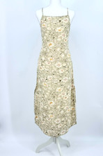 Daisy Floral Cottagecore Open Back Sundress Sage Green Midi Sz M American Eagle