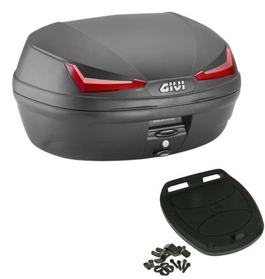 Givi Monolock Topcase E455 N Simpley 4 - 45 Liter - schwarz inkl. Montagekit