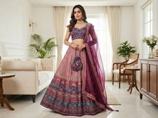 Elegant Four-Piece Set - Embroidered Lehenga Choli Set