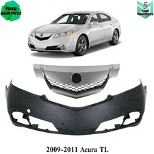 Front Bumper Cover Fascia & Grille Assembly Kit For 2009-2011 Acura TL