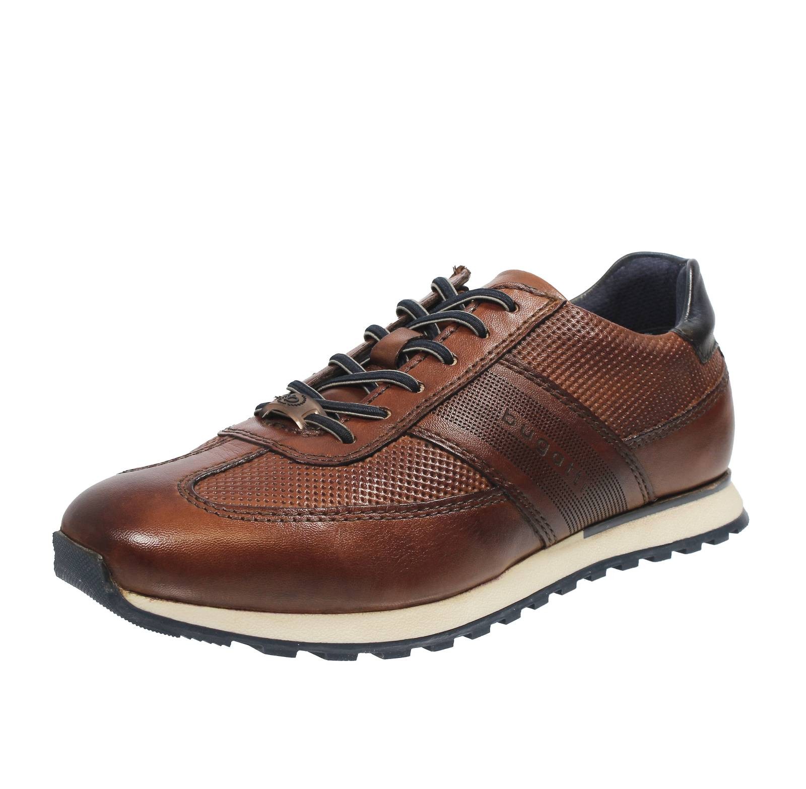 Bugatti Ivar - elegante braune Leder Sneaker - Gre 45 30cm Herrenschuhe 20690₽