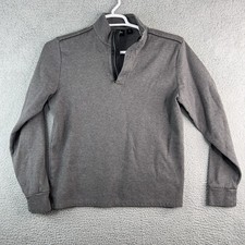 HUGO BOSS 1/4 Quarter Zip Pullover Sweater Jumper Men M Gray Regular Fit