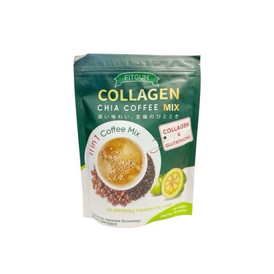 FITGUM Collagen Chia Coffee - 11 in 1 Coffee Mix 10 Sachets - NEW