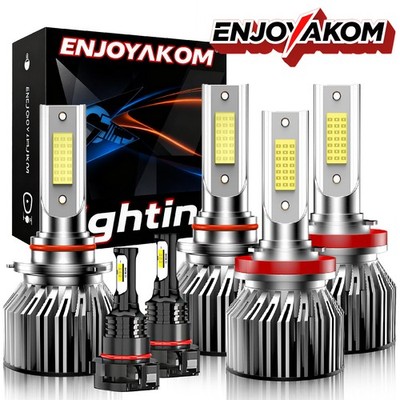 Combo LED Headlight Hi/Low Fog Light Bulbs For Jeep Grand Cherokee 2011-2013