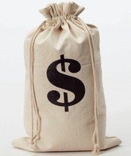 Wild West Bank Robber Money Bag Sack Pouch Outlaw Western Costume Accessory Prop