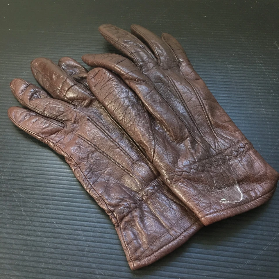Винтажные перчатки для вождения 1990-х Fownes натуральная кожа коричневые тонкая подкладка размер 7 - Изображение 2 из 4