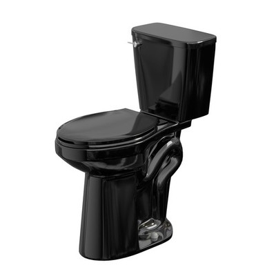 21'' Black Tall Two Piece Toilet 1.28 GPF Siphon Jet Flush, Soft-Close Seat