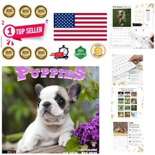 Adorable Puppies 2026 Wall Calendar - 12" x 24"  Perfect Gift for Dog Lovers