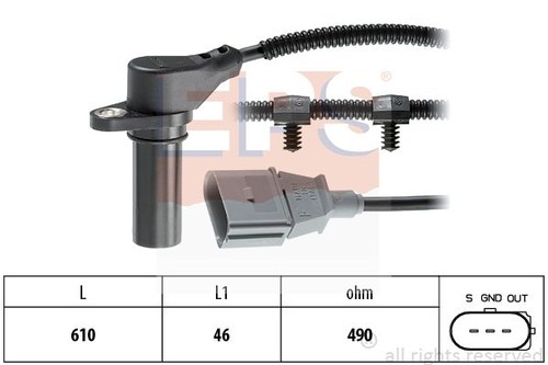 CRANKSHAFT POSITION SENSOR EPS 1953259 P FOR AUDI A2,8Z0 1.4 TDI,1.2 TDI - Picture 2 of 5