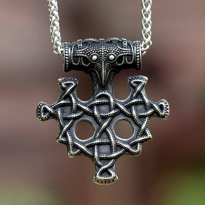 #ad Viking Hiddensee Cross Celtic Knot Necklace Stainless Steel Necklace AU $26.00