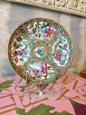Three Antique Rose Medallion Saucers