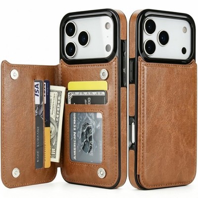 Magnetic Wallet Case for iPhone 16 15 14 13 12 Pro Max SE 2022 8 7 Card Slots