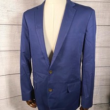 J.Crew Blazer Ludlow Mens 40L Navy Blue Italian Cotton Sport Coat