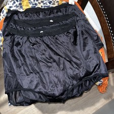 KMart PINK K 13 PURE Black SATIN Lace Waist Nylon Brief Panties NWOT VTG