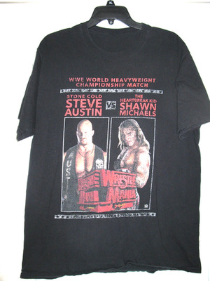 Wrestlemania XIV tee shirt lrg Stone Cold vs Shawn Michaels March 29th, 1998