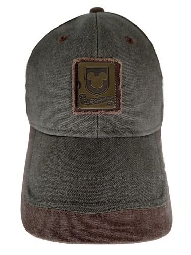 Cappello da baseball Walt Disney World Parks retrò logo in metallo tela pesante berretto kaki