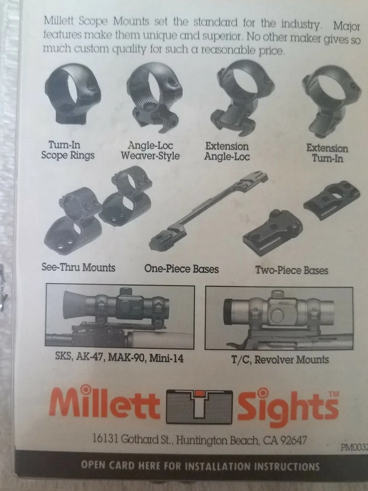 Paquete combinado de 2 piezas Millett CP00018 montaje de mira telescópica estilo giratorio para Browning A Bolt Foto 2 de 4