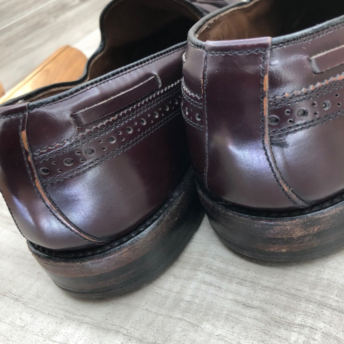 Allen Edmonds Loafers Mens 10D Burgundy Leather Slip On Shoes Allen Edmonds Loafers Mens 10D Burgundy Leather Slip On  main image 2