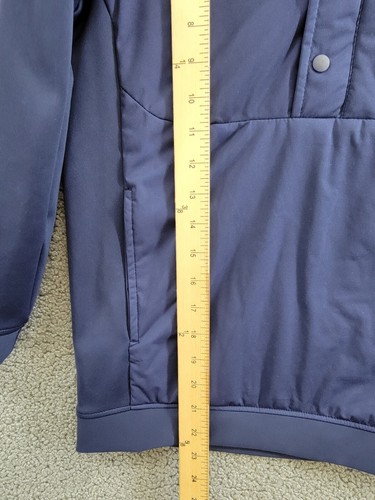 Peter Millar Pursuit Half Snap Hoodie Boys' M (9-10) Navy Long Raglan Sleeves - Picture 10 of 17