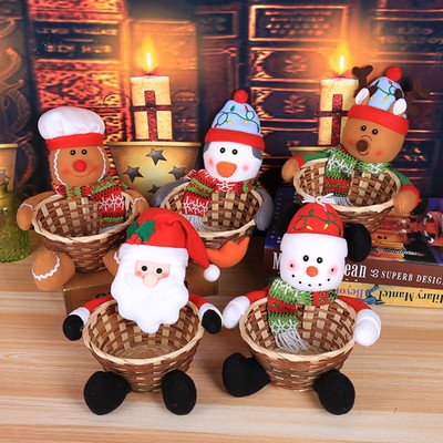1pc Christmas Candy Bowl Basket Merry Christmas Candy Storage Basket