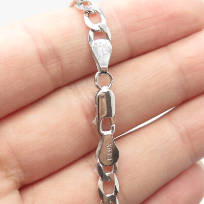 925 Sterling Silver Italy P. Lux Figaro Chain Necklace 20