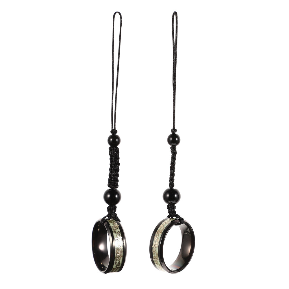 2 Pcs Folding Glasses Case Fastened Ring Mobile Phone Strap Lanyards Travel