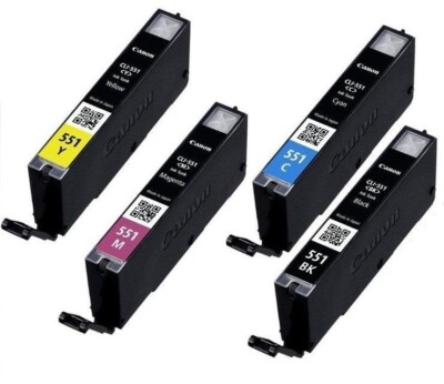 CANON CLI551XL CLI-551XL INCHIOSTRI ORIGINALI CONFEZIONE DA 4