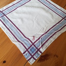 altes Stofftaschentuch Taschentuch blau weinrot Vintage