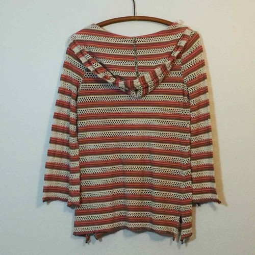 FP WE THE FREE Striped Open Knit Hoodie Cover Up - Picture 2 of 10