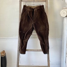31 inch waist 1940s Vintage French 9 wale corduroy Pants trousers chocolate bro