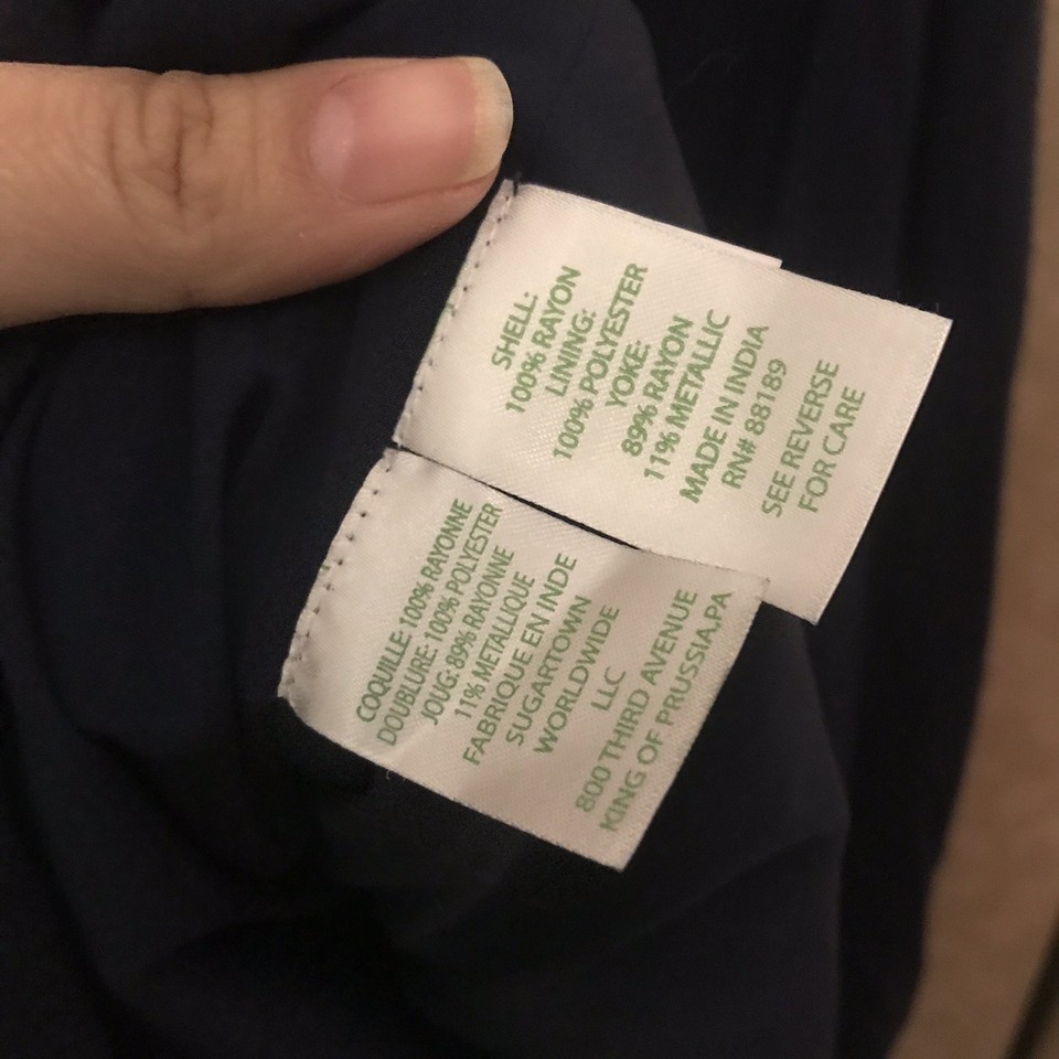 Lilly Pulitzer Navy Blue Gold MultiColor Pom Crochet RACHELLE Shift