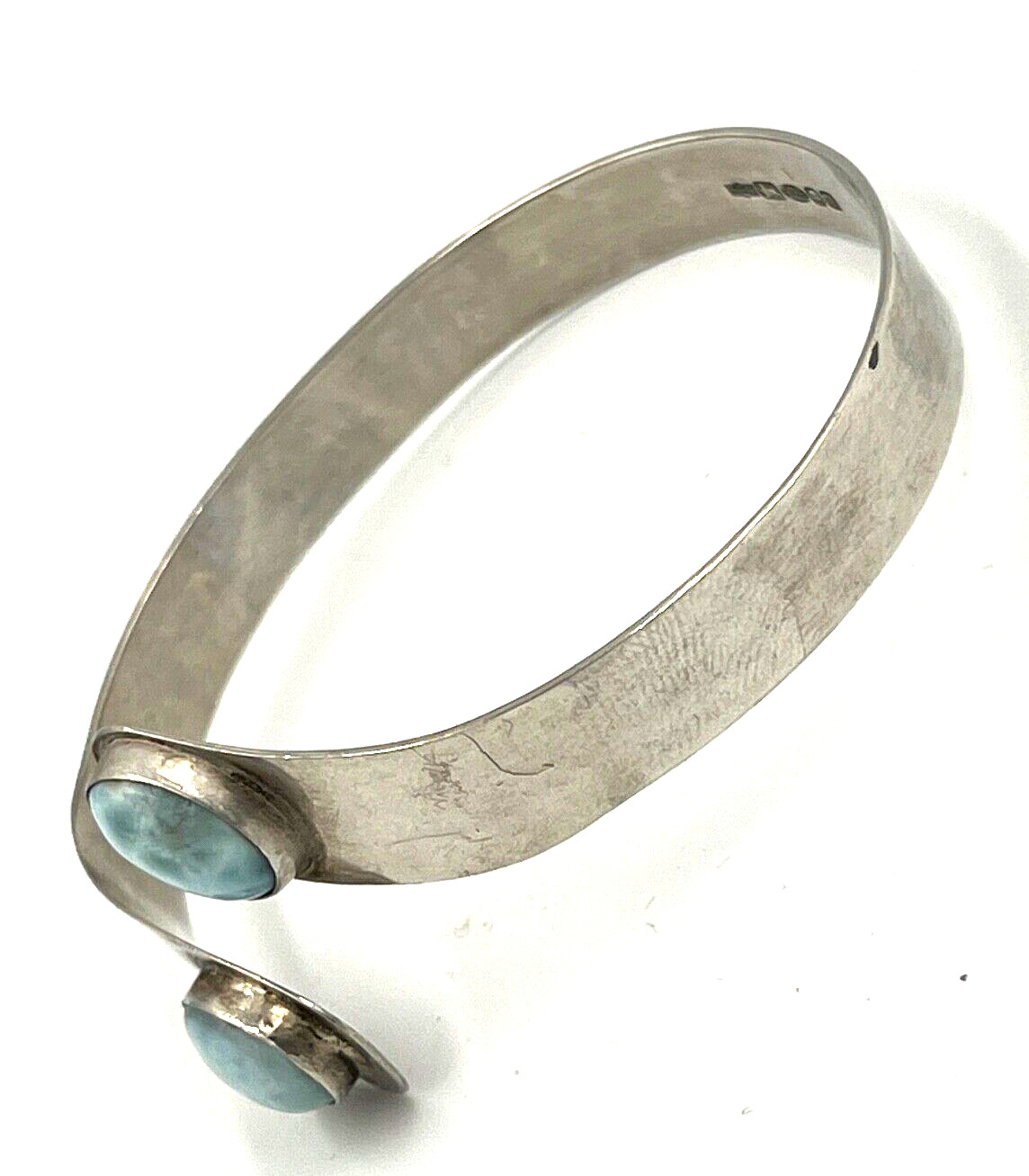 Vintage Solid Silver Bangle Bracelet  2 Large Lar… - image 6