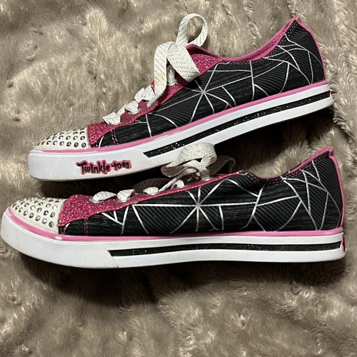 Skechers Twinkle Toes Pop Prinzessin Schuhe Nieten leuchtende Spitze Mädchen Größe 3 gebraucht, in einwandfreiem Zustand - Bild 12 von 13