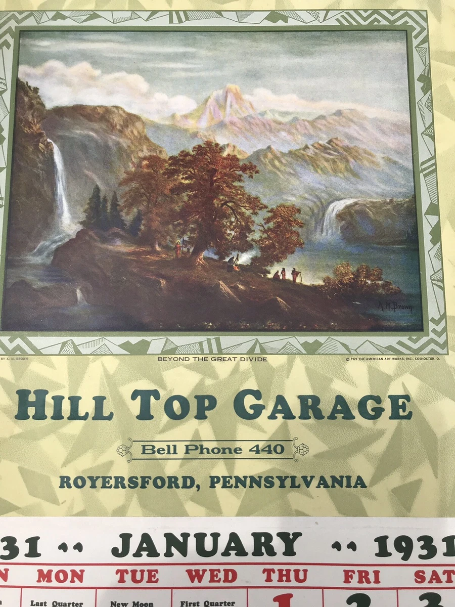 Royersford Pa Penn Hill Top Garage Antique Old Calendar Advertising | eBay