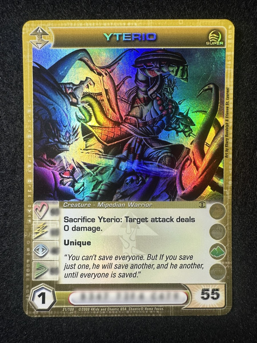 まっちゃ Vaundy trading Card Chaotic TCG Mid E 55 Yterio 21/100 TOTT 1st Ed Super Rare NM/LP | eBay
