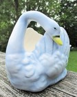 Blue Swan Vintage Pottery Planter Japan Hand Painted 8" x 4.5" x 5" — photo 2