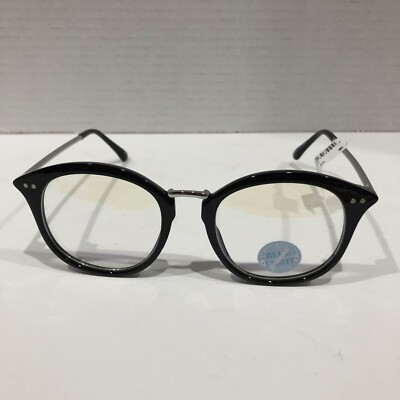 New Blue Light Blocking Glasses 283650 45mm Round in Black
