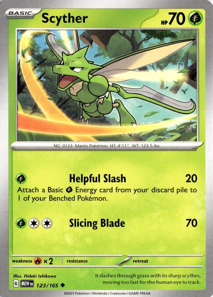 Scyther 123/165 Pokemon SV:151 Uncommon Regular NM
