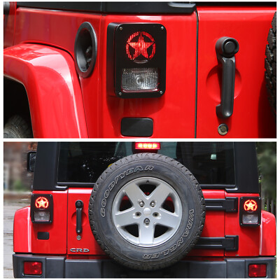 SXMA Coppia Protezioni Fanali Posteriori In Acciaio Per Jeep Wrangler JK (2007-2017) – Kit Di Montaggio Incluso, Facile Installazione