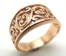 Kaedesigns New Size Q1/2 9ct Full Rose Gold Filigree Flower Swirl Ring