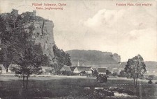 A118 Germany 1915 Pfaelzer Schweiz Dahn Jungfernsprung Cliff vintage postcard