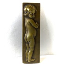 antikes Relief Wandrelief Nackter Junge Bronze 3kg 42,5x13x4cm RAR-Dachbodenfund