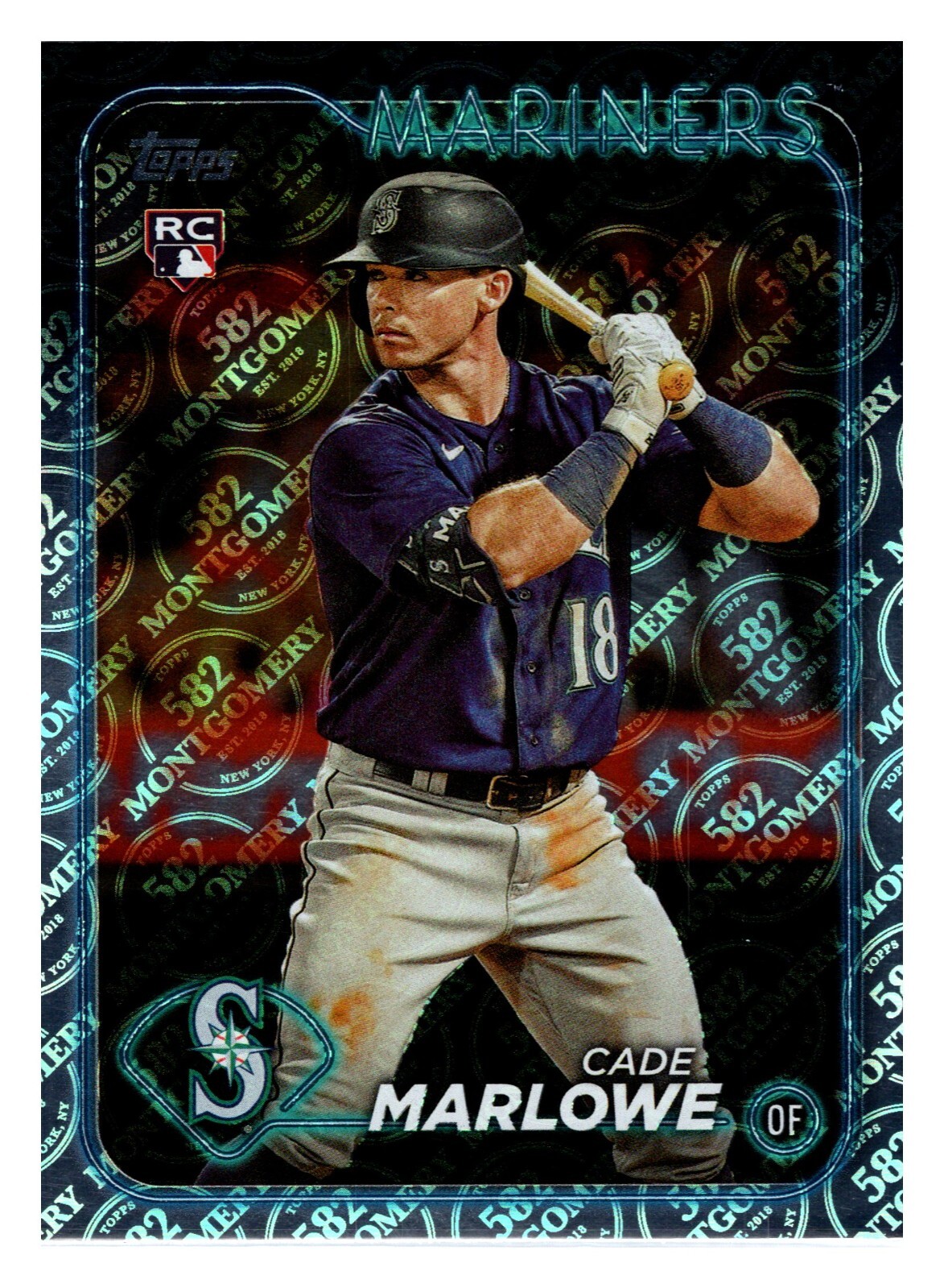 #286 Cade Marlowe Seattle Mariners RC 2024 Topps 582 Montgomery Club Foil