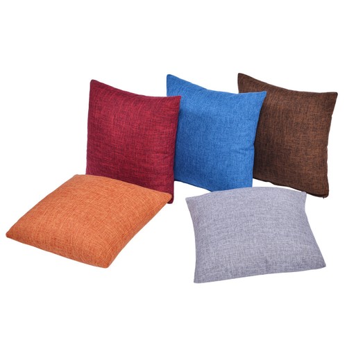Linen Cotton Cushion Cover Simple Plain Color Pillow Case Sofa Office Home Décor - Picture 4 of 22